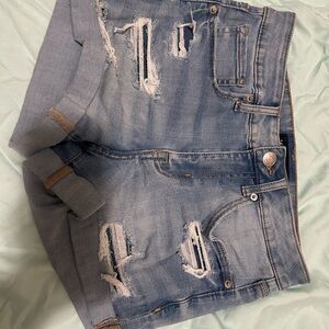 Aeropostale Blue Distressed Jean Shorts